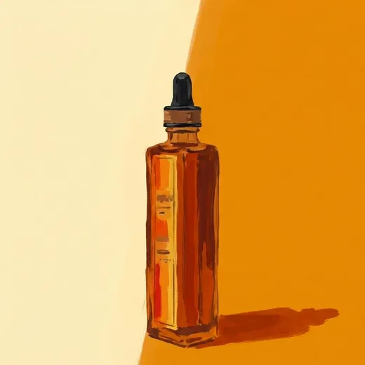 Ilustración pintada de una botella de Dashfire Orange Bitters