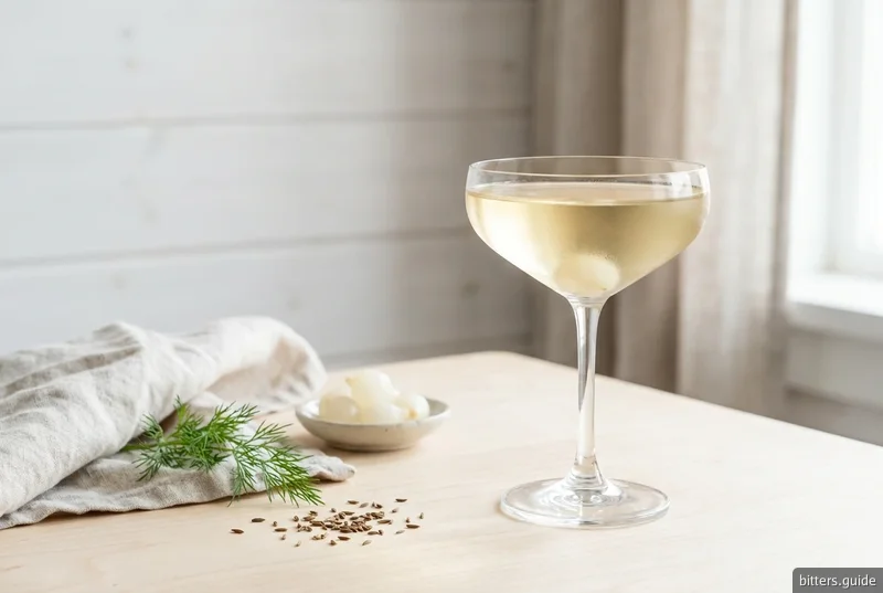 Scandi Gibson — A Gibson rebuilt on aquavit, with celery and chilli measured in drops