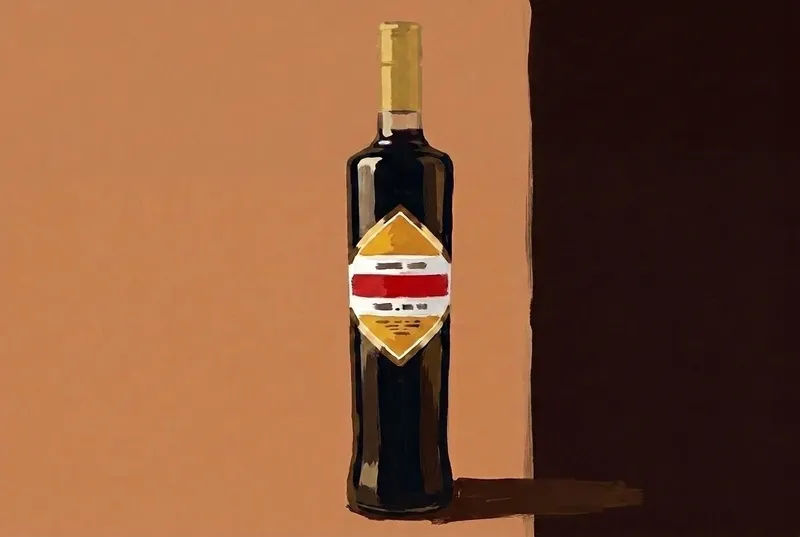 Painted illustration of a bottle of Averna