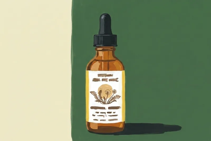 Painted illustration of a bottle of Urban Moonshine Digestive Bitters