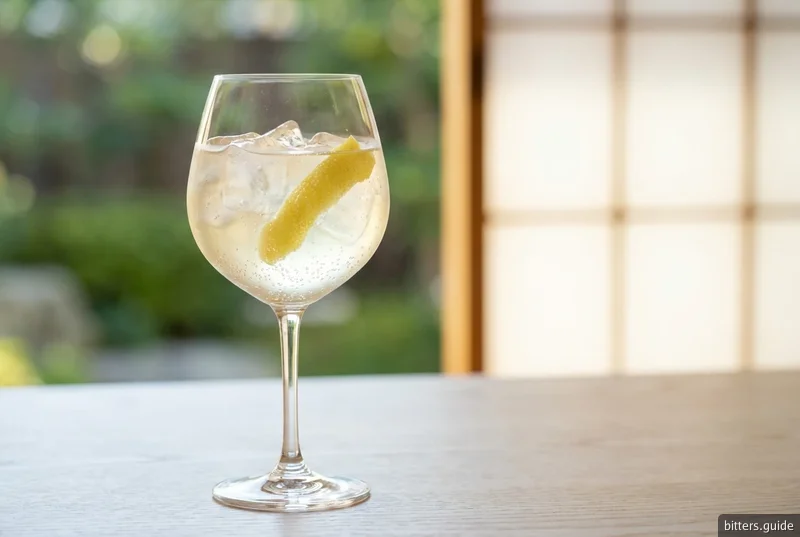 Yuzu Spritz — A pale citrus spritz of yuzu sake, prosecco and soda, scented with Japanese yuzu bitters