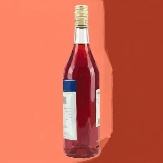 手绘插画：Campari 酒瓶