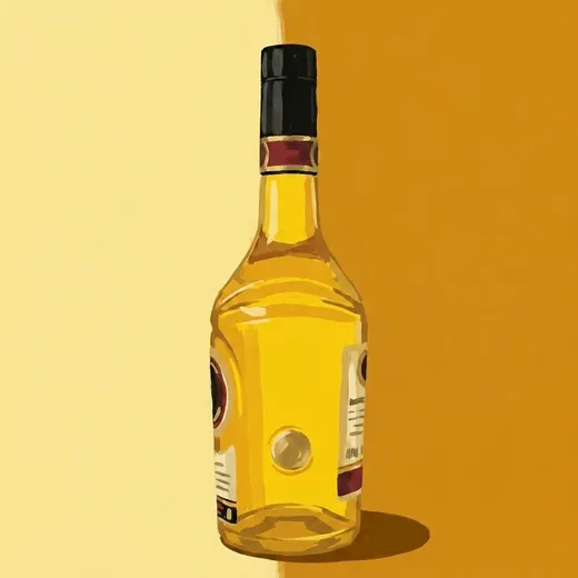 Ilustración pintada de una botella de Licor 43