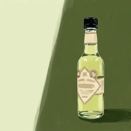 Gemalte Illustration einer Flasche The Bitter Truth Celery Bitters