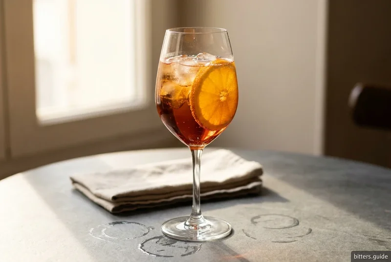 China Spritz — Bigallet's bitter orange liqueur under sparkling wine, the house's own serve
