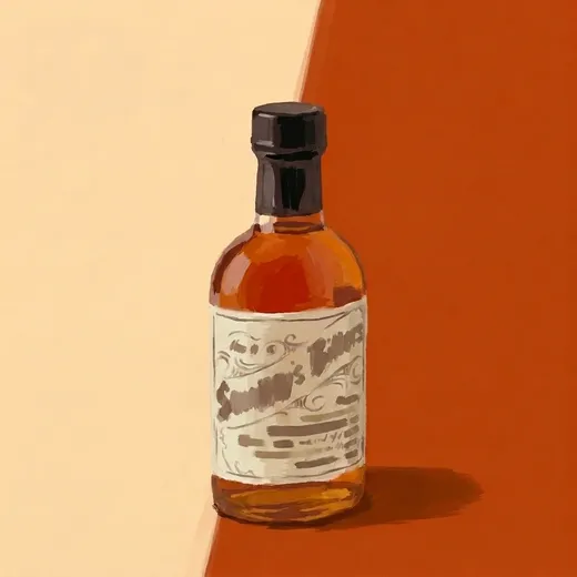 Ilustración pintada de una botella de Scrappy's Orange Bitters