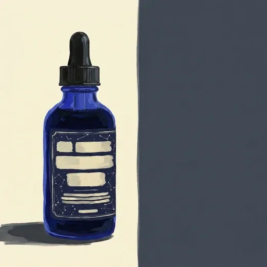 Illustrazione dipinta di una bottiglia di Ms. Better's Bitters Miraculous Foamer