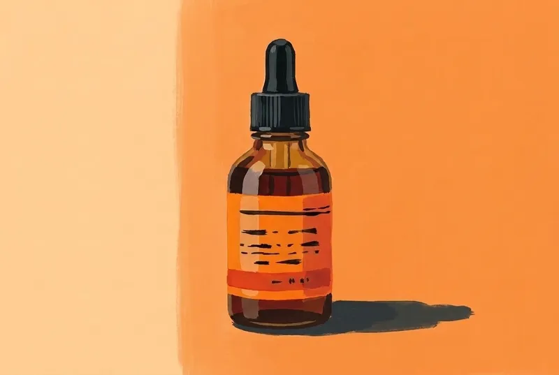 Painted illustration of a bottle of Mizuho Shuzo Craft Bitters Mikan