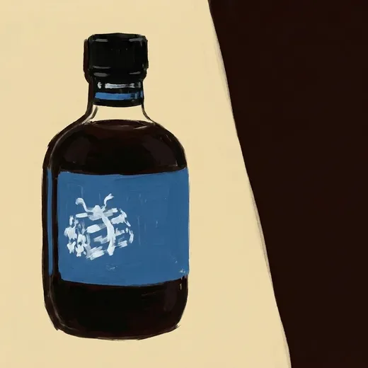 Gemalte Illustration einer Flasche Bittercube Blackstrap Bitters