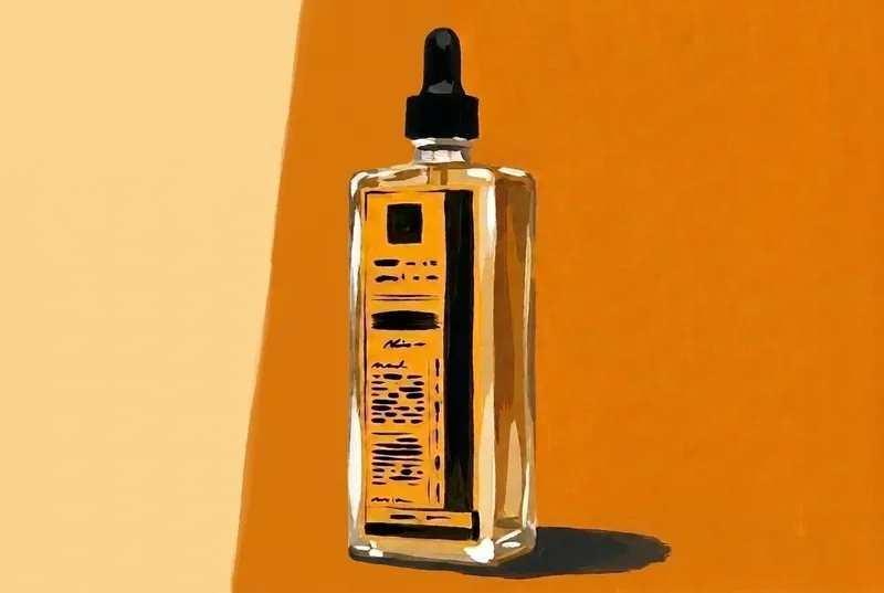 Painted illustration of a bottle of Dashfire Orange Bitters