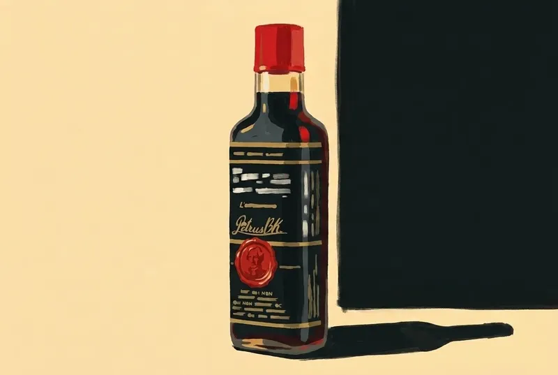 Painted illustration of a bottle of Petrus Boonekamp