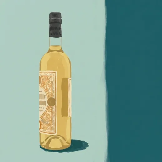 Painted illustration of a bottle of Cocchi Americano