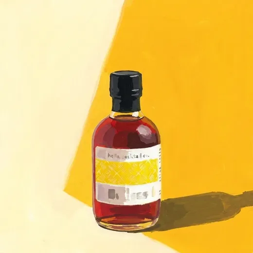 Illustrazione dipinta di una bottiglia di Hella Citrus Bitters