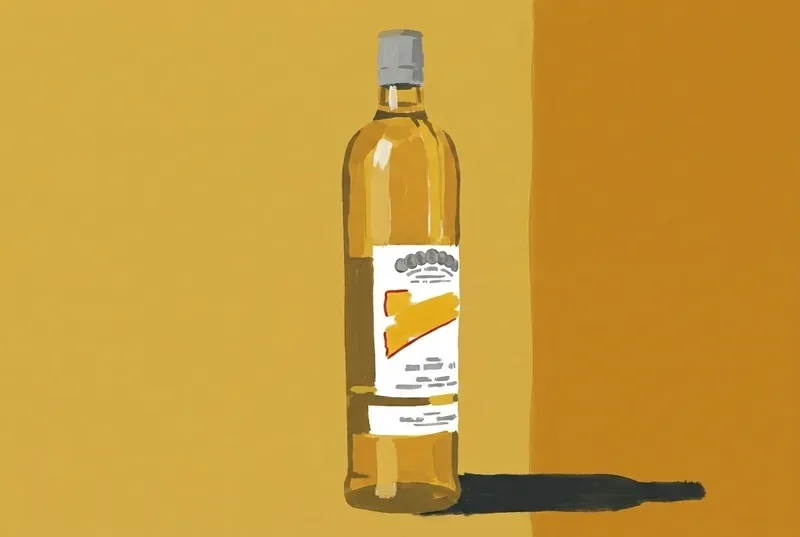Painted illustration of a bottle of Suze