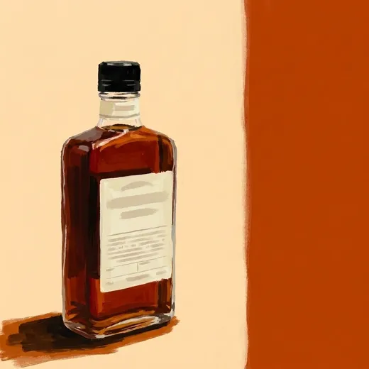 Gemalte Illustration einer Flasche Strongwater Orange Bitters