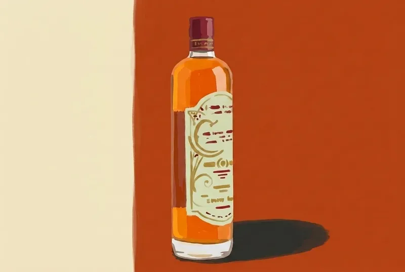 Painted illustration of a bottle of Tempus Fugit Gran Classico Bitter