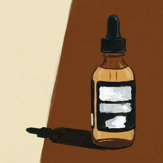 Ilustração pintada de uma garrafa de Bob's Bitters Cardamom Bitters