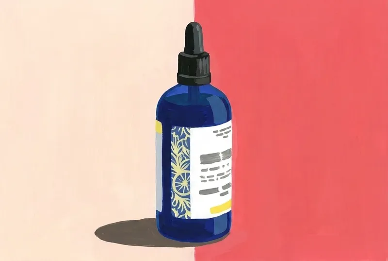 Painted illustration of a bottle of Bittermens Hopped Grapefruit Bitters
