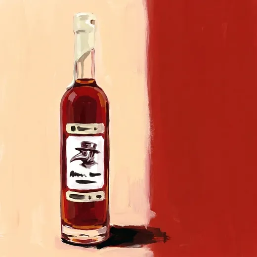 Illustration peinte d’une bouteille de Forthave Spirits Marseille