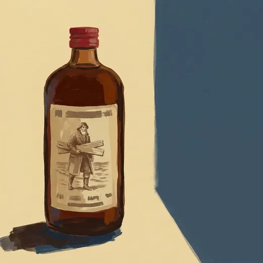 Illustrazione dipinta di una bottiglia di Texels Juttertje Kruidenbitter