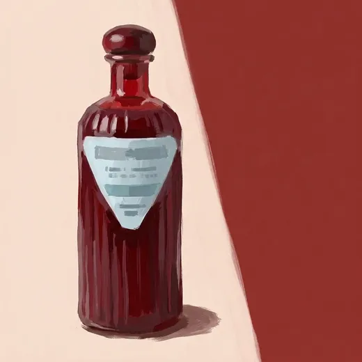 Painted illustration of a bottle of Ghia