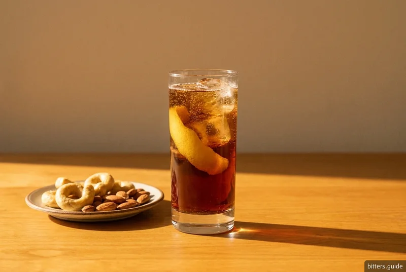 Isolabella and Soda — Eighteen herbs, seltzer and a lemon peel, which is how Italy drinks it