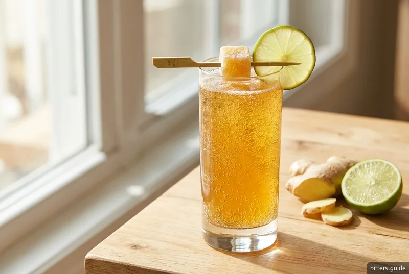 Aromatic Ginger Fizz — 진저비어와 라임을 곁들인 논알코올 아로마틱 비터스