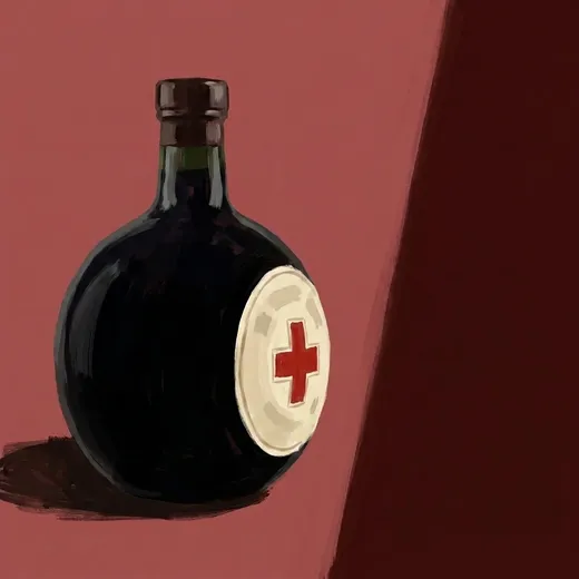 Painted illustration of a bottle of Zwack Unicum