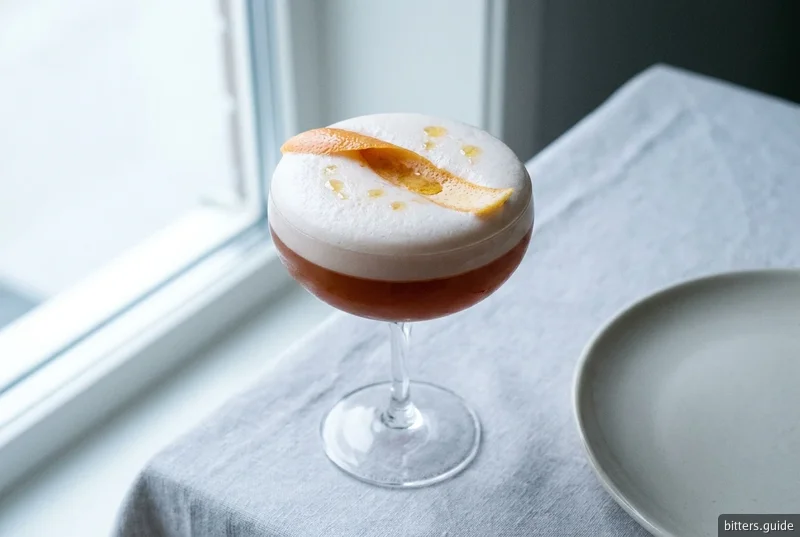 Danish Sour — Gammel Dansk as the base spirit for once, with grapefruit and egg white