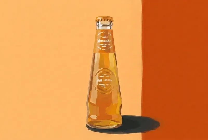 Painted illustration of a bottle of Crodino