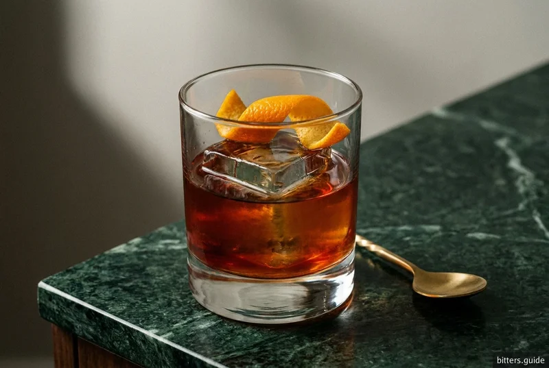 Forest Old Fashioned — A zero-proof old fashioned built on a saffron-and-vanilla aperitif