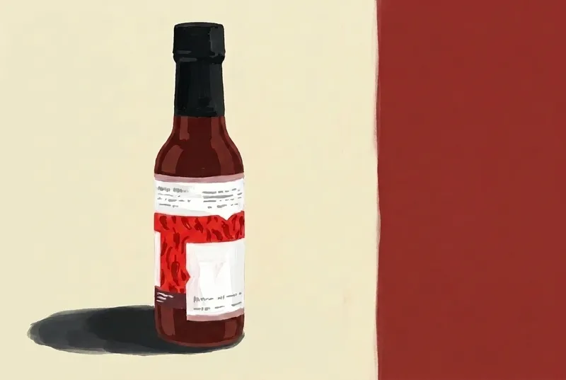 Painted illustration of a bottle of Hella Smoked Chili Bitters