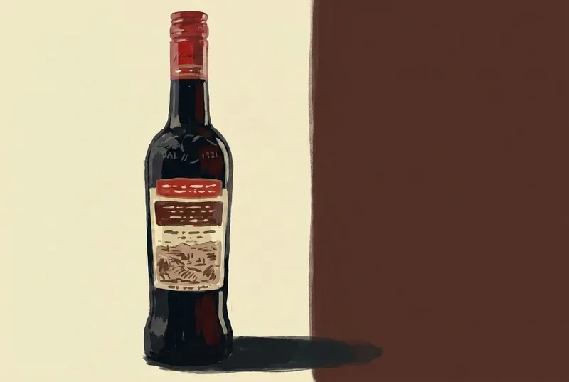 Painted illustration of a bottle of Luxardo Amaro Abano