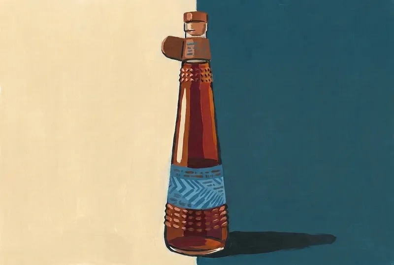 Painted illustration of a bottle of St. Agrestis Amaro
