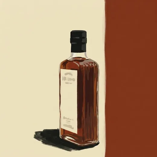 Ilustración pintada de una botella de Strongwater Aromatic Bitters