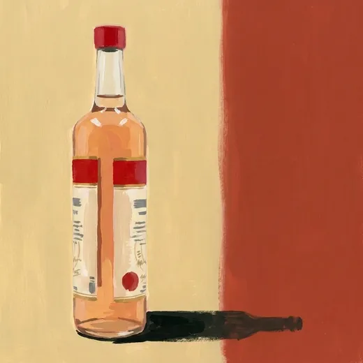Painted illustration of a bottle of Martini Vibrante