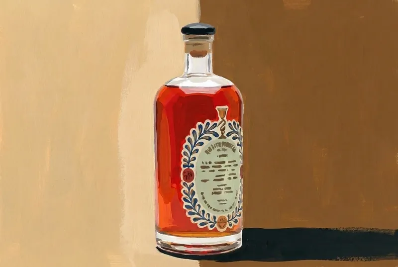 Painted illustration of a bottle of Nonino