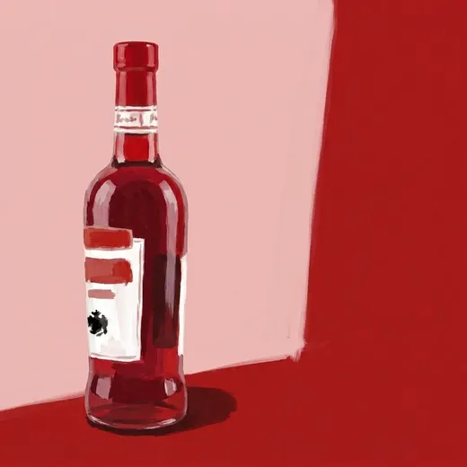 Painted illustration of a bottle of Luxardo Bitter