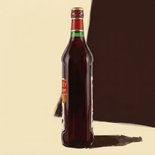 Painted illustration of a bottle of China Martini