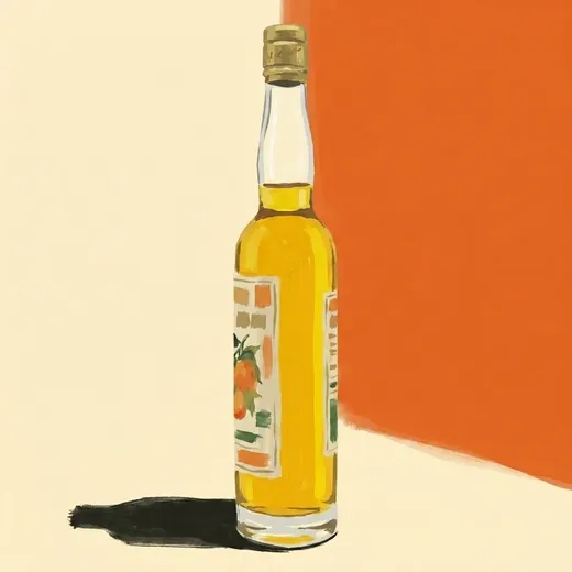 Painted illustration of a bottle of Amaro Angeleno