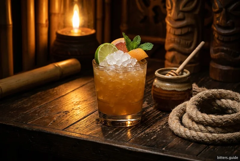 Navy Grog — Tiki-Cocktail mit mehreren Rums und Bitters