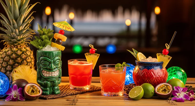colección de cócteles Tiki & Tropical Paradise con recetas seleccionadas