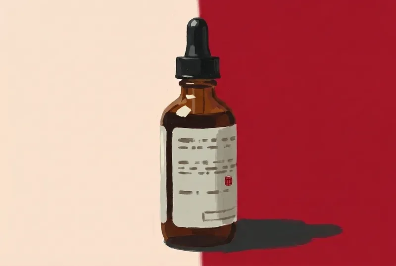 Painted illustration of a bottle of Woodford Reserve Spiced Cherry Bitters