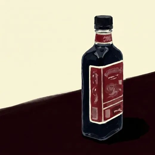 Painted illustration of a bottle of Letherbee Fernet