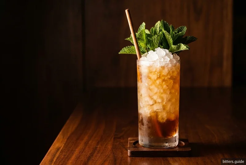 Meletti Swizzle — A rum swizzle built on the sweetest of the Italian amari, over crushed ice