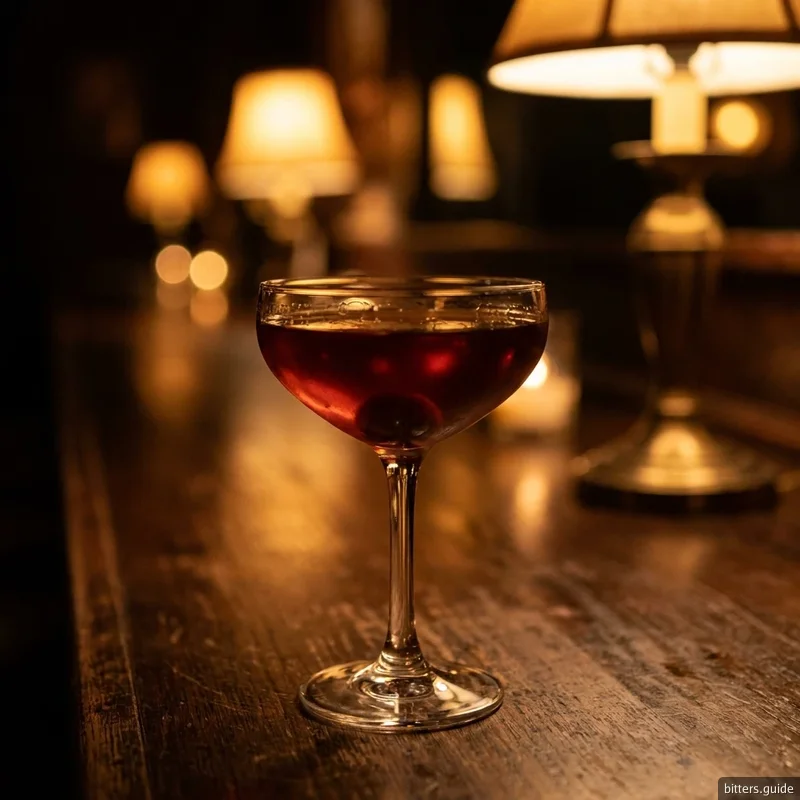 Barrel-Aged Manhattan — A Manhattan deepened with barrel-aged bitters — rounder, oakier, vanilla-warm