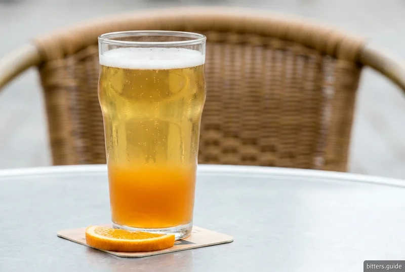 Picon Bière — A measure of bitter orange amer in the bottom of a cold beer, as northern France drinks it