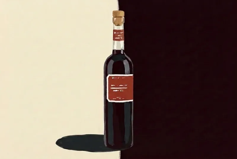 Painted illustration of a bottle of Letherbee Fernet