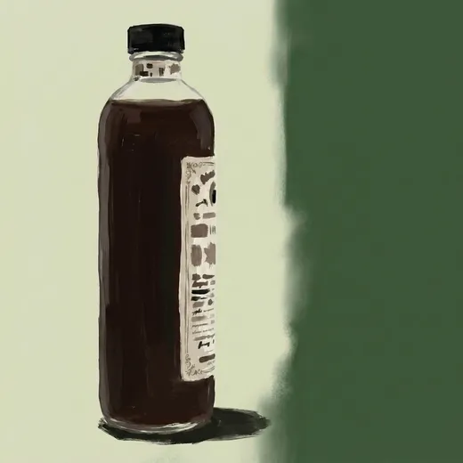 Dr. Adam Elmegirab's Dandelion & Burdock Bitters 酒瓶手繪插畫
