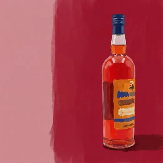 Painted illustration of a bottle of Contratto Bitter
